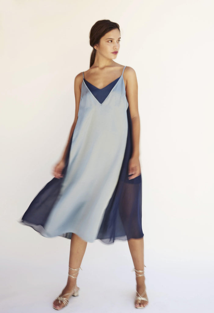 Vestido Lencero Azul - IN MADE SPAIN